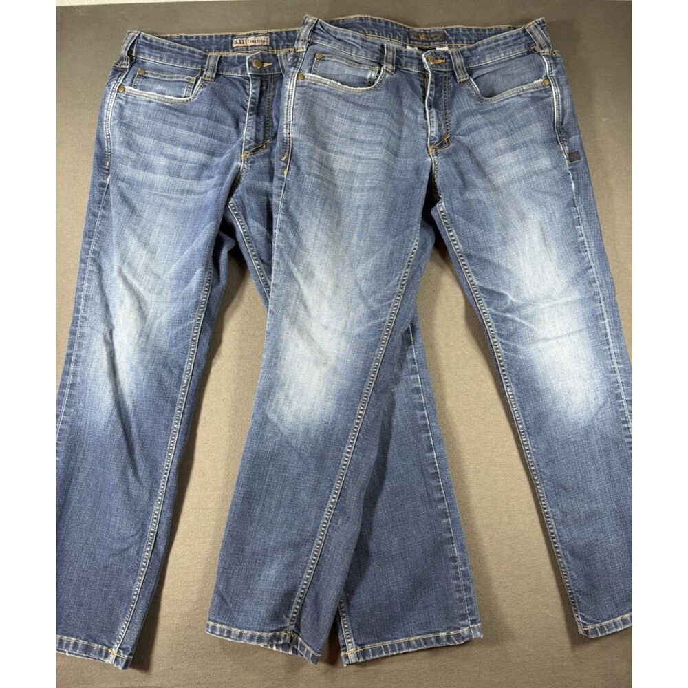 Lot of 2 5.11 Tactical Jeans Mens 32x30 Defender Flex Regular Fit Medium Wash
